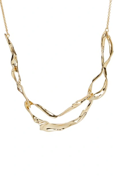 Shop Alexis Bittar Crumpled Metal Link Necklace In 10k Gold