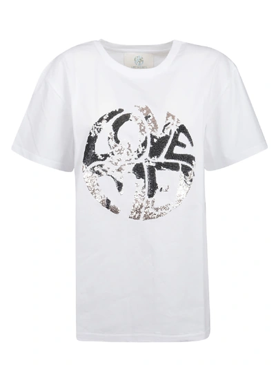 Shop Alberta Ferretti T-shirt Love Me In Bianco