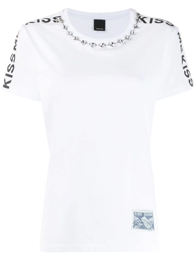 Shop Pinko Manju T-shirt In Bianco Brill.