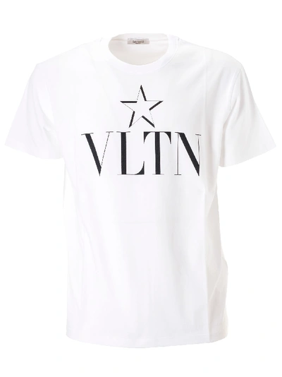 Shop Valentino Vltn Star T-shirt In White/black