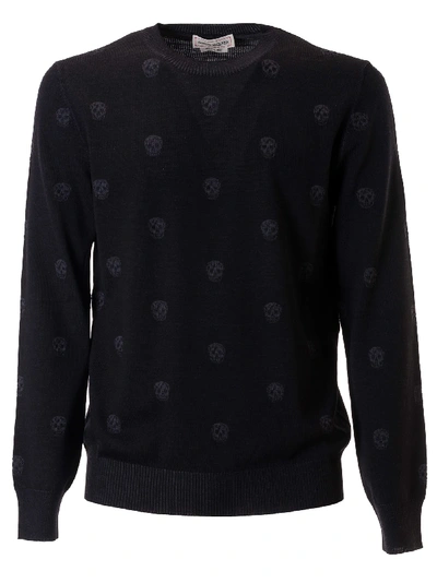 Shop Alexander Mcqueen Skull Detail Sweater In Black/charcoal
