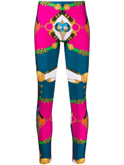 Shop Versace Leggings Pant In Fuxia Mc