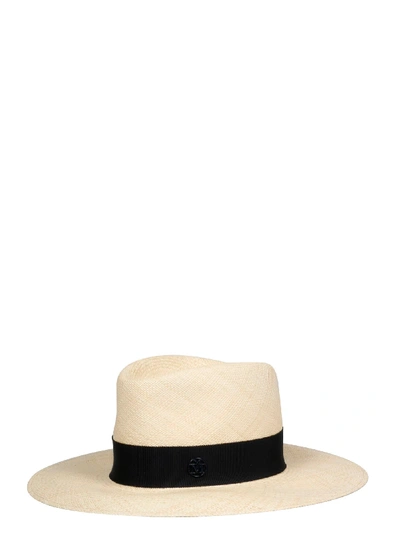 Shop Maison Michel Charles Timeless Hat In Nude & Neutrals