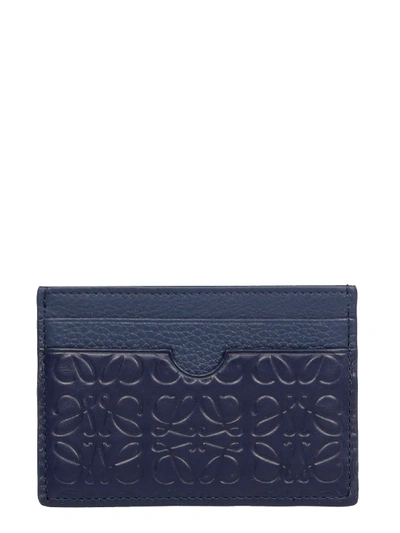Shop Loewe Card Holder With Logo In Blue