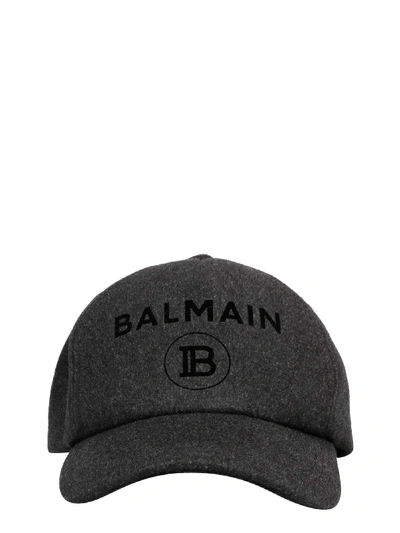 Shop Balmain Hat In Grey