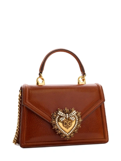 Shop Dolce & Gabbana Devotion Bag Small In Beige