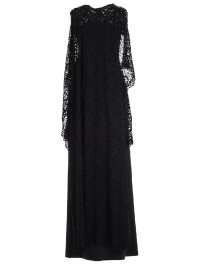 Shop Vetements Double Lace Dress In Black