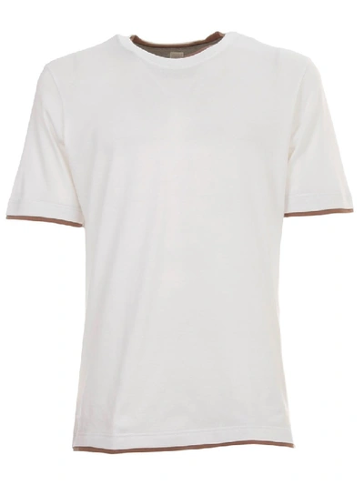 Shop Eleventy Crewneck Cotton T-shirt In White