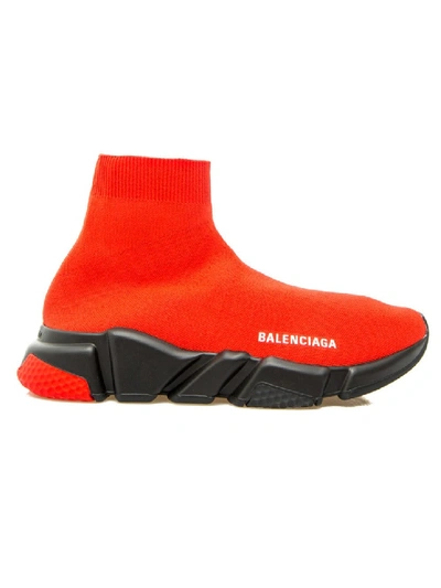 Shop Balenciaga Speed Knitted Sock Sneakers In Red
