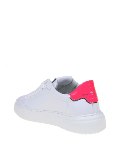 Shop Philippe Model Sneakers Temple Leather In White