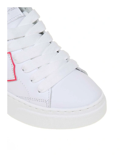 Shop Philippe Model Sneakers Temple Leather In White