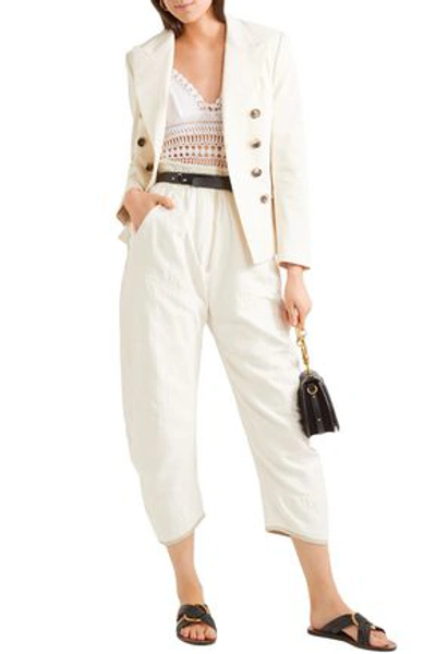 Shop Isabel Marant Connie Crocheted Cotton Bodysuit In White