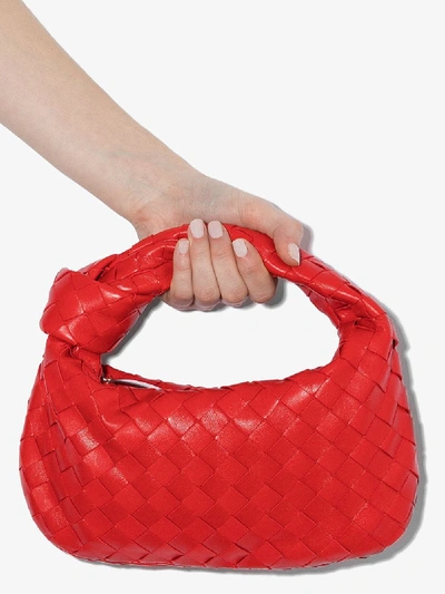 Shop Bottega Veneta Red Mini Bv Jodie Leather Bag