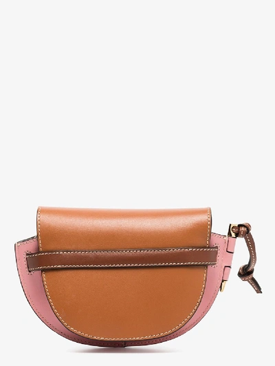 Shop Loewe Multicoloured Gate Leather Mini Bag In Brown