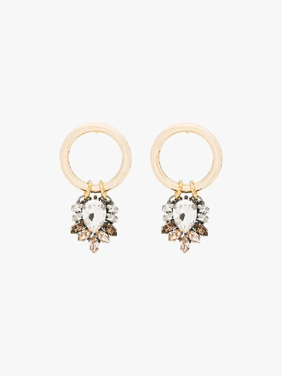 Shop Anton Heunis Gold-plated Swarovski Crystal Hoop Earrings