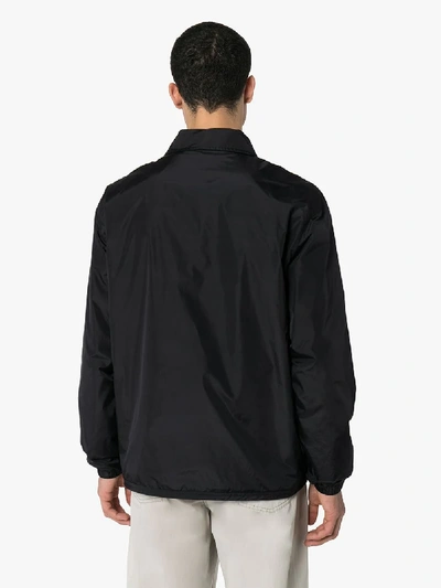 Shop Polo Ralph Lauren Embroidered Logo Shirt Jacket In Black