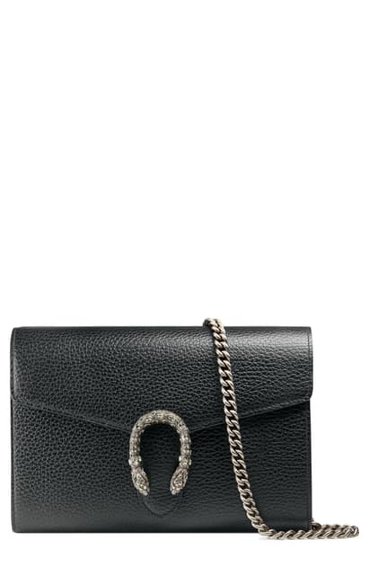 gucci dionysus black leather small
