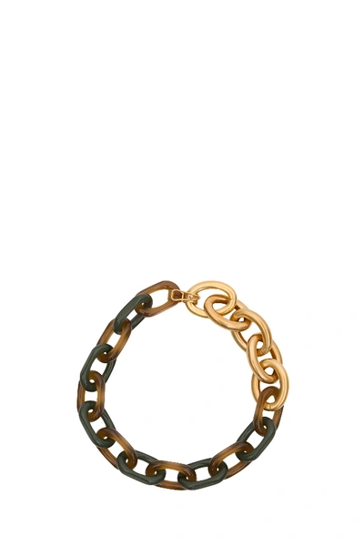 Shop Marni Vertigo Metal And Resin Chain Necklace In Oro