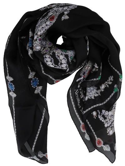 Shop Alexander Mcqueen Skull Treasure Shawl In Black