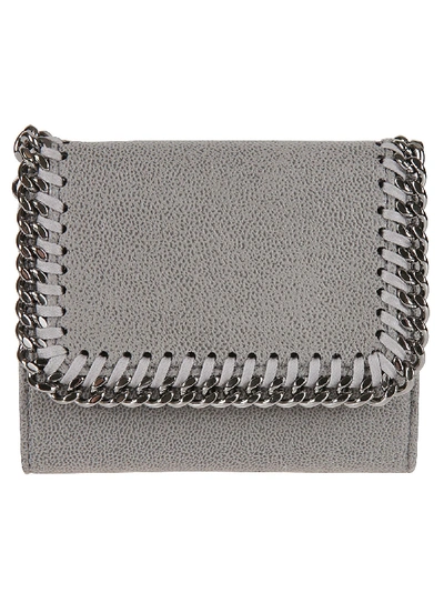 Shop Stella Mccartney Small Flap Binded Wallet In Light Grey