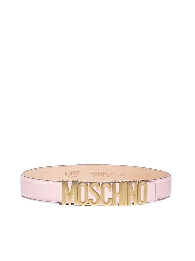 Shop Moschino Logo Belt In Pink