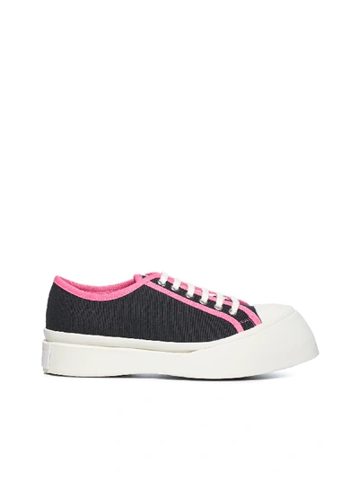 Shop Marni Sneakers In Black + Fuchsia