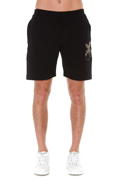 Shop Alexander Mcqueen Jogger Shorts In Black