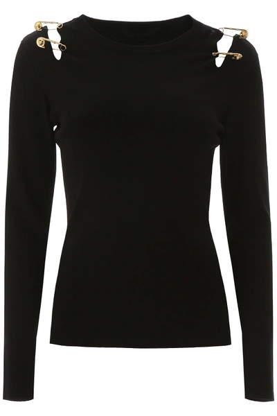 Shop Versace Safety Pin Pullover In Nero (black)