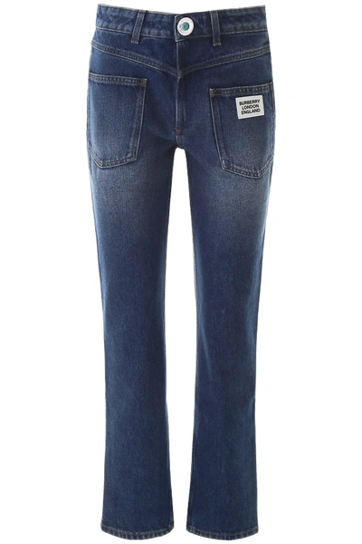 Shop Burberry Reconstructed Jeans In Indigo (blue)