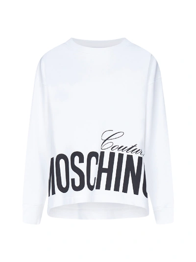Shop Moschino Fleece In Fantasy Print White
