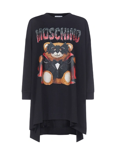 Shop Moschino Dress In Fantasy Print Black