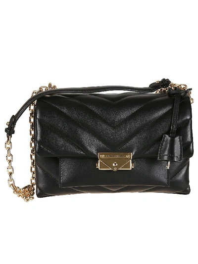Shop Michael Kors Quilted Snap-lock Shoulder Bag In Black