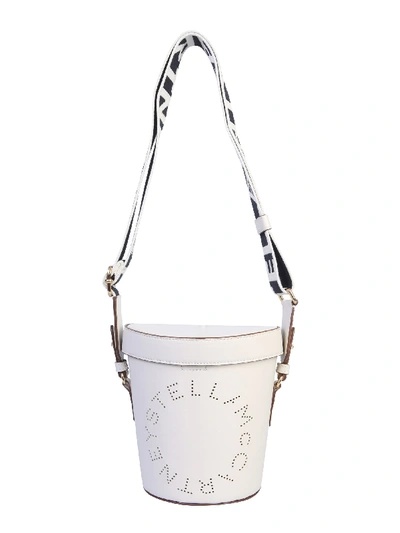 Shop Stella Mccartney Bucket Bag With Logo In White