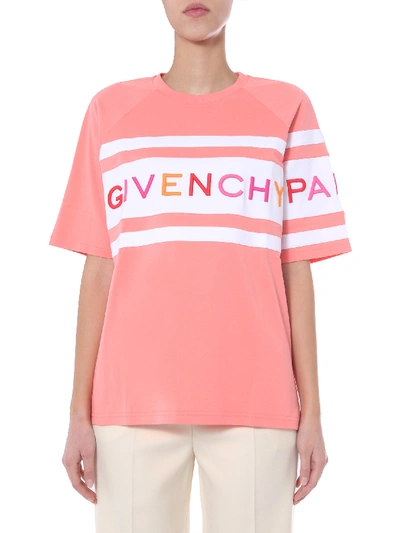Shop Givenchy T-shirt With Embroidered Logo In Pink