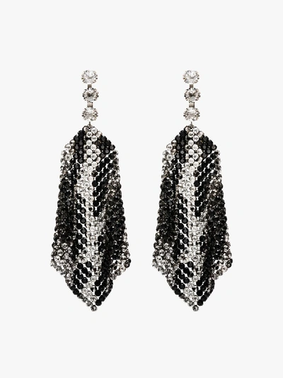 Shop Isabel Marant Silver Tone Draped Crystal Earrings In Metallic