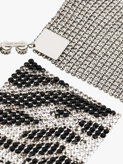Shop Isabel Marant Silver Tone Draped Crystal Earrings In Metallic
