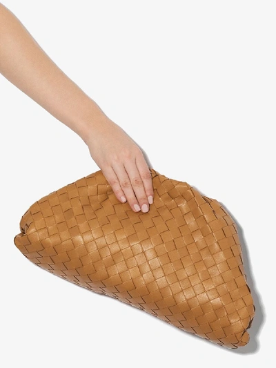 Shop Bottega Veneta Brown Intrecciato The Pouch Clutch