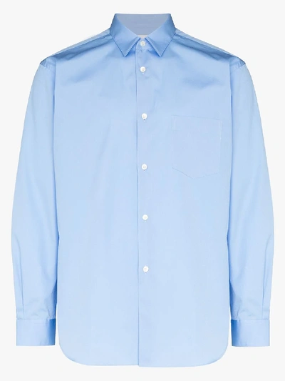 Shop Comme Des Garçons Shirt Chest Pocket Cotton Shirt In Blue