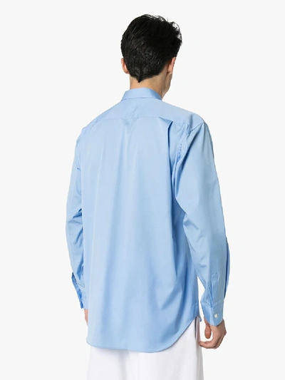 Shop Comme Des Garçons Shirt Chest Pocket Cotton Shirt In Blue
