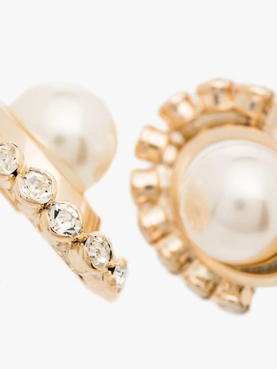 Shop Anton Heunis Gold Tone Crystal Orb Pearl Earrings