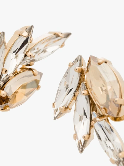 Shop Anton Heunis Gold Tone Swarovski Crystal Wing Earrings In Silver