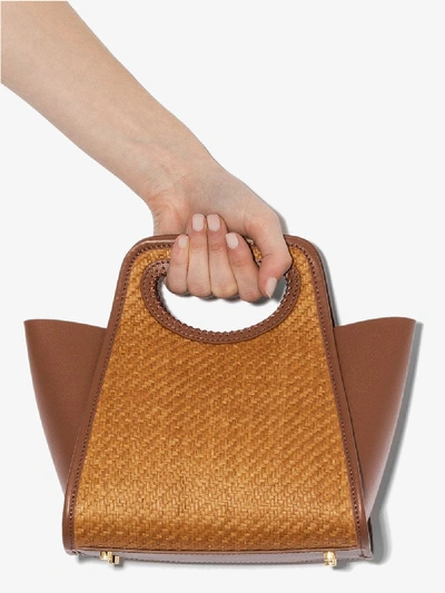 Shop Elleme 'cupidon' Handtasche Aus Bast In Brown