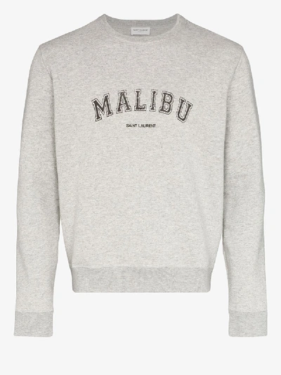 Shop Saint Laurent Malibu Cotton Sweatshirt In Grey