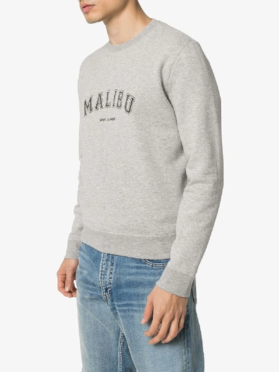 Shop Saint Laurent Malibu Cotton Sweatshirt In Grey