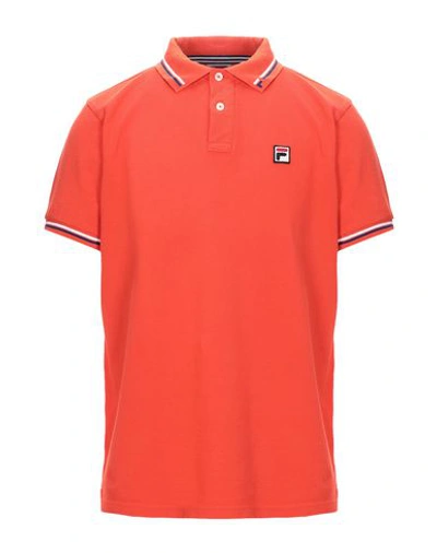 Shop Fila Polo Shirt In Orange