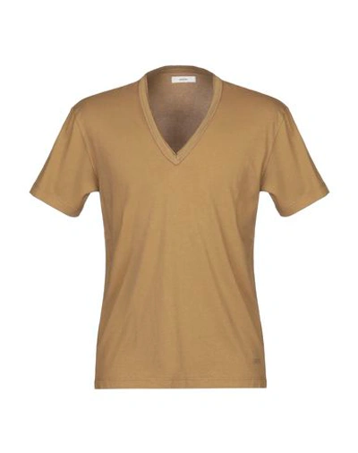 Shop Mauro Grifoni T-shirts In Camel