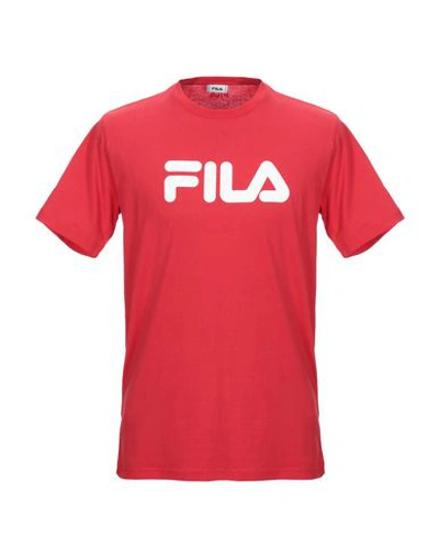 Shop Fila Man T-shirt Red Size Xs Cotton