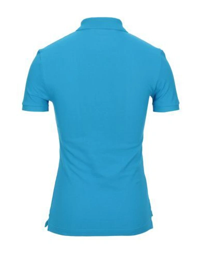 Shop Lacoste Man Polo Shirt Azure Size 3 Cotton In Blue