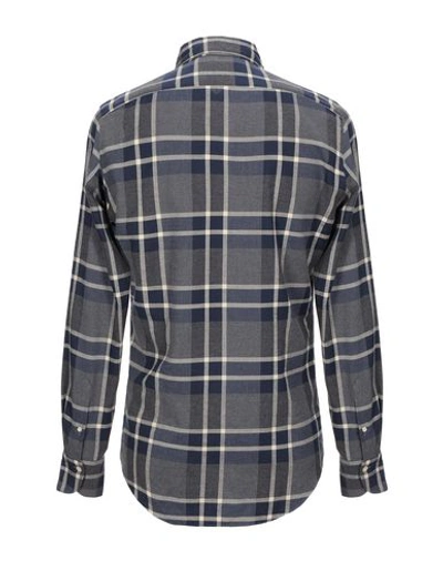 Shop Finamore 1925 Checked Shirt In Grey