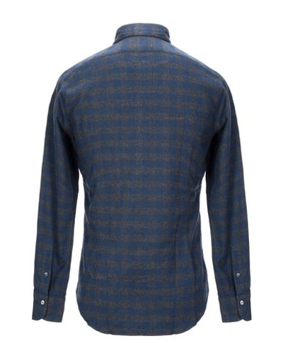 Shop Finamore 1925 Checked Shirt In Grey